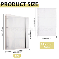 PPプラスチックバインダーカバー  長方形  PPプラスチックカードホルダー  透明  310x250x31mm&nbsp;AJEW-FH0007-16B