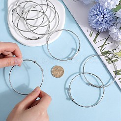 12Pcs Adjustable 304 Stainless Steel Wire Cuff Bangle Making&nbsp;MAK-SC0001-19