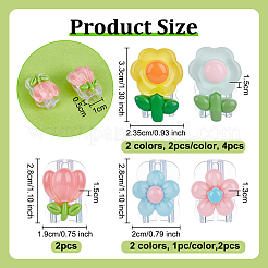 4 Bags 4 Styles Flower TPU Charger Cord Protector&nbsp;DIY-OC0014-30