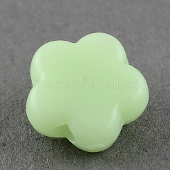 不透明なアクリルビーズ  花ビーズ  淡緑色  9x9.5x4mm  穴：2mm  約2270個/500g&nbsp;SACR-R796-05