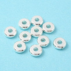 真鍮ビーズ  カドミウムフリー＆鉛フリー  長持ちメッキ  ディスク  銀  6x2mm  穴：1.8mm&nbsp;KK-D032-01G-S