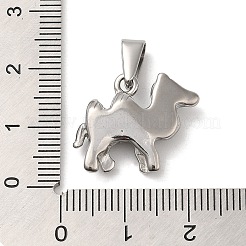 変色しない304ステンレススチールペンダント  キャメルチャーム  ステンレス鋼色  16x21.5x5.5mm  穴：7.5x3mm&nbsp;STAS-M322-15P