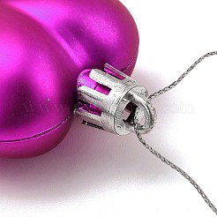 バレンタインデー電気メッキプラスチックハートペンダント装飾  ナイロンロープクリスマスツリー吊り下げ飾り  カメリア  150mm  12個/箱&nbsp;KY-D020-02E