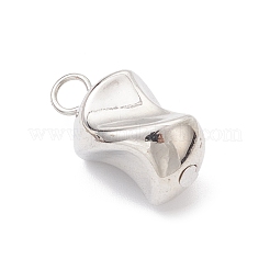 CCBプラスチックペンダント  ナゲット  鉄ループ付き  プラチナ  22.5x12x13mm  穴：3.5mm&nbsp;PALLOY-JF04315