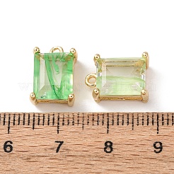 Brass Glass Charms&nbsp;KK-Z141-12G