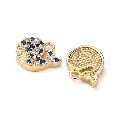 Brass Micro Pave Cubic Zirconia Pendants&nbsp;KK-L250-05G
