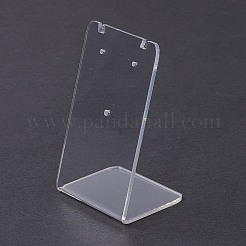 アクリルイヤリングスタンドディスプレイ  L字型  透明  3.65x5x7.76cm  穴：1.4mm&nbsp;X-EDIS-F005-02