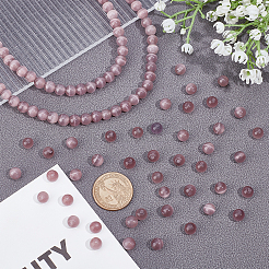 Arricrafキャットアイビーズ  ラウンド  ロージーブラウン  7.5~8mm  穴：1mm  約14~14.5インチ/連  約48~50個/連  1連売り/箱&nbsp;CE-AR0001-A09