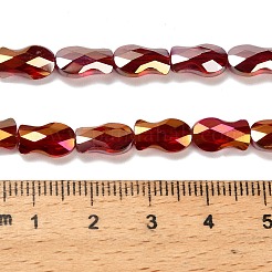 電気メッキガラスビーズセット  魚  ABカラー  多面カット  暗赤色  10x6x4mm  穴：1.2mm  約70個/連  27.56''（70センチメートル）&nbsp;EGLA-P066-01A-AB11