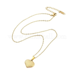 Heart with Tartan 304 Stainless Steel Pendant Necklaces&nbsp;NJEW-G083-03E-G
