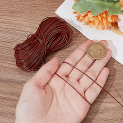 25m牛革レザーコード  革のアクセサリーコード  ラウンド  サドルブラウン  1mm  約27.34ヤード（25m）/ pc&nbsp;WL-GF0001-24C-01
