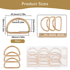 20Pcs Iron D Rings&nbsp;IFIN-SP0001-21B-LG
