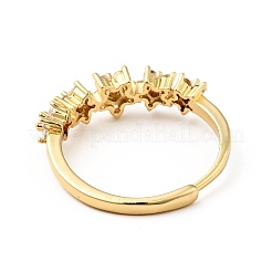 Clear Cubic Zirconia Flower Adjustable Ring&nbsp;RJEW-I087-08G