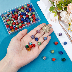 10mm Disco Ball Clay Beads Mixed Colors Pave Rhinestones Spacer Round Beads&nbsp;RB-PH0003-10mm-M