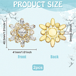 2Pcs Flower Rhinestone Ornament Accessories&nbsp;DIY-FG0006-42G-02