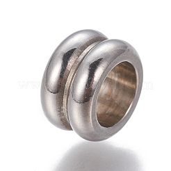 Tarnish Resistant 201 Stainless Steel Grooved Beads&nbsp;STAS-P239-15P