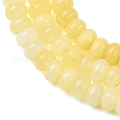 染め加工天然石ホワイトジェイドビーズ連売り  滑らかなロンデル  ゴールド  8~9x5~5.5mm  穴：1.4mm  約69~74個/連  14.57~15.16''（37~38.5センチメートル）&nbsp;GG-CBA9281-A15-5x8mm