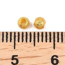 真鍮ビーズ  テクスチャラウンド  ゴールドカラー  3x2.5mm  穴：1.2mm&nbsp;KK-H250-04A-G