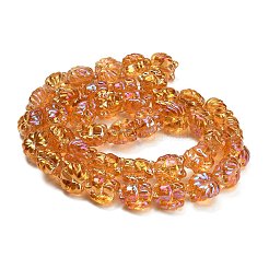 電気メッキガラスビーズ連売り  キツネ  半分メッキ  虹メッキ  ライトサーモン  18x18x13.5mm  穴：1.5mm  約40個/連  27.17''（69センチメートル）&nbsp;EGLA-H110-01HR-03