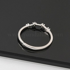 Constellations Rhodium Plated 925 Sterling Silver Micro Pave Clear Cubic Zirconia Adjustable Rings for Women&nbsp;RJEW-P130-01P-C