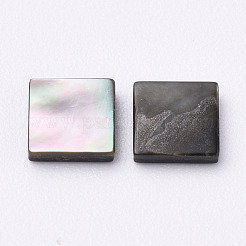 ブラックリップシェルカボション  正方形  ブラック  4x4x1mm&nbsp;X-SHEL-T007-27C