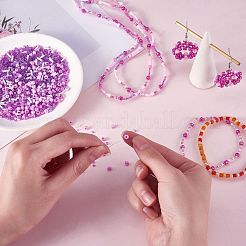 ガラスビーズ  ライス＆チューブ＆ルーズ  混合スタイル  DIYブレスレットジュエリー作成キット  パープル  1.5~4.5mm  30 G /袋&nbsp;JX548L