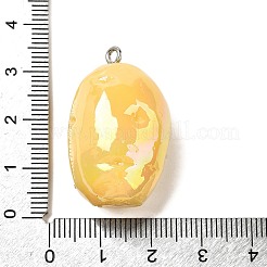 不透明樹脂ペンダント  プラチナ鉄ループ付き  ABカラー  ポテト  32.5x20x16mm  穴：2mm&nbsp;LS-FIND-I044-16D