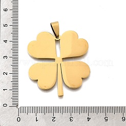 ステンレスペンダント201個  四つ葉のクローバーのチャーム  18KGP本金メッキ  40x36x1.5mm  穴：4x8.5mm&nbsp;STAS-R166-05G