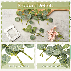 30Pcs Plastic & Polyester Artificial Eucalyptus Leaf&nbsp;AJEW-SC0031-61A