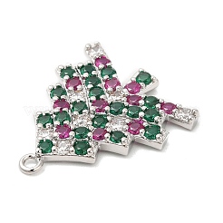 Rack Plating Brass Pave Cubic Zirconia Pendants&nbsp;KK-R150-06P