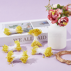 ヘアピンアクセサリー用の石膏造花芯入り綿  きいろ  61x2.5mm  240個/セット&nbsp;DIY-WH20001-21A