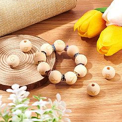 52 Pcs 26 Styles Unfinished Natural Wood European Beads&nbsp;WOOD-SC0001-32