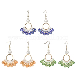 Glass Braided Beads Dangle Earrings&nbsp;EJEW-MZ00747