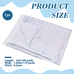 魚の鱗模様のポリエステル生地  衣料品用  銀  1000x1580x0.2mm&nbsp;DIY-WH0899-324A