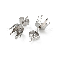 316サージカルステンレススタッドピアス金具  ステンレス鋼色  6.5x16.5mm&nbsp;STAS-Z118-03P-01