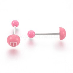 アクリルストレートバーベル  304ステンレススチールピン付き軟骨ピアス  バーベルピアス  ミックスカラー  24.5mm  ピン：1mm&nbsp;EJEW-L207-M