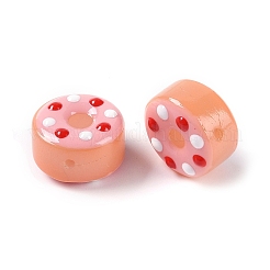 ランプワークビーズ  ドーナツ  ピンク  15x10mm  穴：1.2mm&nbsp;LAMP-C015-01A