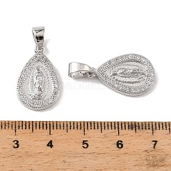 Brass & Clear Cubic Zirconia Pendants&nbsp;KK-G558-09P