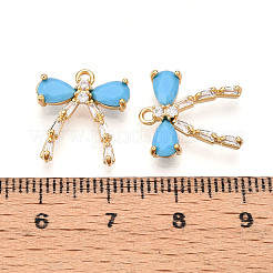 Brass Micro Pave Cubic Zirconia Pendants&nbsp;KK-N261-93C-G