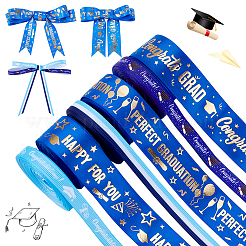 6Pcs 6 Styles Graduation Season Gold Stamping Polyester Printed Ribbon&nbsp;OCOR-PH0005-03