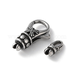 316ステンレススチール製ロブスタークロウ留め金セット  アンティークシルバー  23x13.5x7mm&nbsp;STAS-D303-10AS-04
