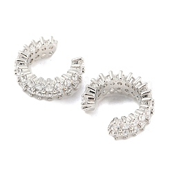 Rack Plating Brass Cubic Zirconia Cuff Earrings&nbsp;EJEW-K245-39P