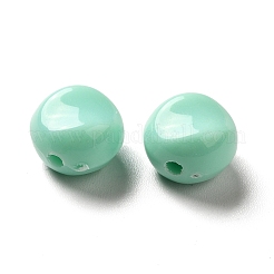 不透明なアクリルビーズ  フラットラウンド  アクアマリン  9.5~10x7mm  穴：1.8mm  約1110個/500g&nbsp;OACR-L013-003D