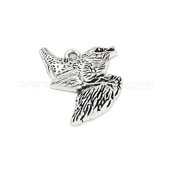 合金のチベット風チャーム  鳥  22x21.5x3.5mm  穴：1.4mm&nbsp;PALLOY-P310-01D-AS