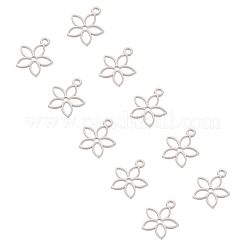 304ステンレススチールチャーム  花  ステンレス鋼色  13x11x1mm  穴：1.5mm  20個/箱&nbsp;STAS-UN0003-86