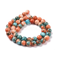Synthetic Ocean White Jade Round Bead Strands&nbsp;G-M165-8mm-04