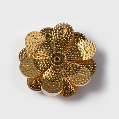 Flower Brass Enamel Cabochon Settings&nbsp;X-KK-K114-A03-G