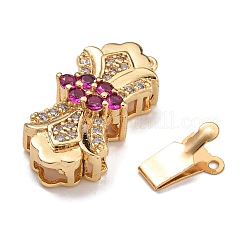 Brass Micro Pave Cubic Zirconia Box Clasps&nbsp;KK-U037-17G-01