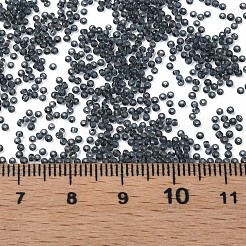 透明チェコガラスシードビーズ15/0個  ラウンド  グレー  1.5x1mm  穴：0.5mm  約500 G /袋&nbsp;SEED-N004-004-12