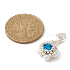K9 Glass Rhinestone & Shell Pearl Bead Pendant Decoration&nbsp;HJEW-MZ00028